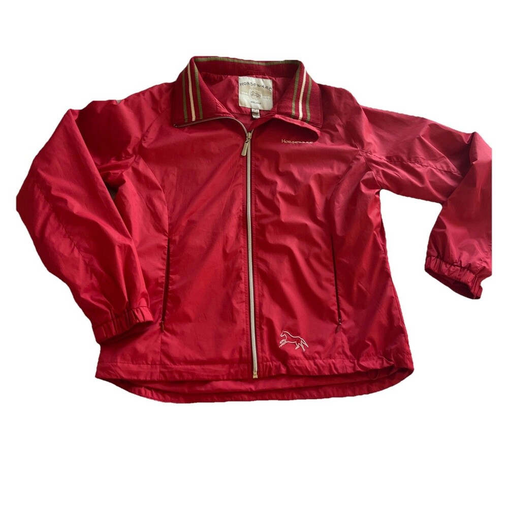 Horseware Ireland Equestrian Windbreaker Zip Red Jacket Women’s Medium